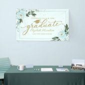 おめでとうから大学院ティール（緑がかった色）フローラのパーティー 横断幕 (トレードショー)