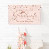 おめでとうから大学院バラ金ゴールドピンク赤面 横断幕 (インサイチュ)