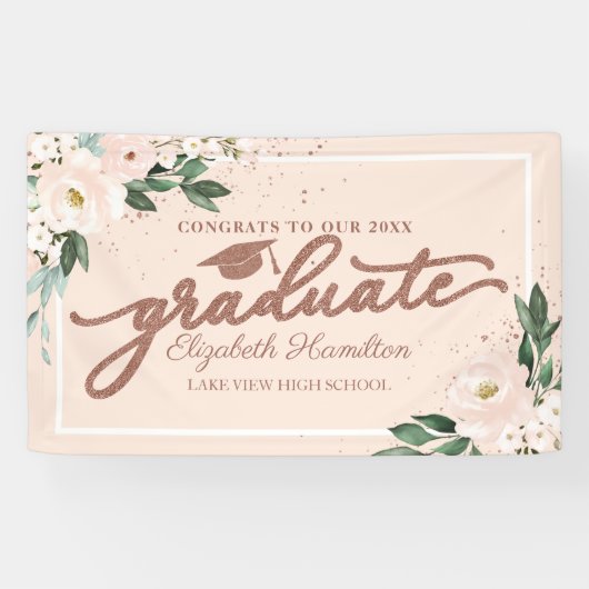 おめでとうから大学院赤面フローラ卒業パーティーB 横断幕 (横)