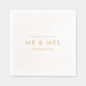 おめでとうからnewlyweds名 箔ナプキン (正面)