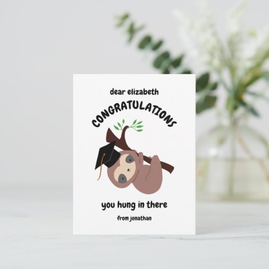 おめでとうかわいいナマズ卒業カスタムカード ポストカード (スタンド正面)