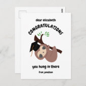 おめでとうかわいいナマズ卒業カスタムカード ポストカード (正面/裏面)