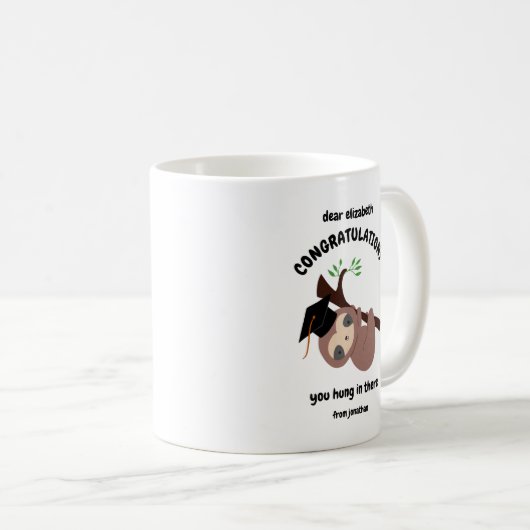 おめでとうかわいいナマズ卒業カスタム コーヒーマグカップ (正面右)