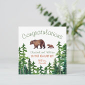 おめでとうかわいいママとベビーベア カード (スタンド正面)