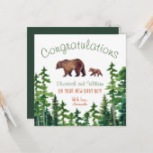 おめでとうかわいいママとベビーベア カード (正面/裏面インサイチュ)