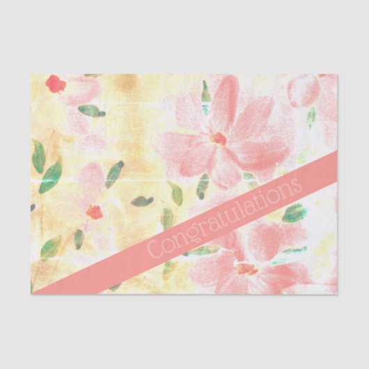 おめでとうかわいらしコーラル 薄葉紙 (正面)