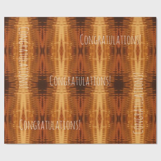 おめでとうかテキスト金ゴールド赤銅 ラッピングペーパー (フラット)
