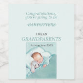 おめでとうがあなたは祖父母になる男の赤ちゃん ワインラベル (シングルラベル)