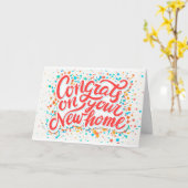 おめでとうが新しい家に!!いけ!!!! カード (黄色い花)