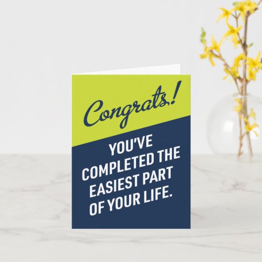 おめでとうが最も簡単な卒業カードを完成 カード (黄色い花)