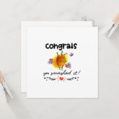 おめでとうが漫画の猫のユーモアを壊した カード (正面/裏面インサイチュ)