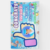 おめでとうがThumbs Up You Did Itバルーン紙吹雪おもしろい 横断幕 (縦)