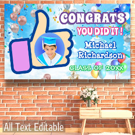 おめでとうがThumbs Up You Did Itバルーン紙吹雪おもしろい 横断幕