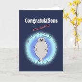 おめでとうございまおもしろいした承認の印 カード (黄色い花)