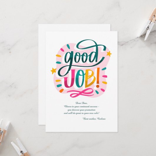 おめでとうございますのグリーティングカード カード (正面/裏面インサイチュ)