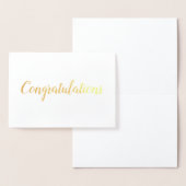 おめでとうございますエレガントブラシストロークのスクリプト金ゴールド 箔カード (ディスプレー)