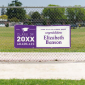 おめでとうございますカスタム卒業生の旗(紫) 横断幕 (インサイチュ)