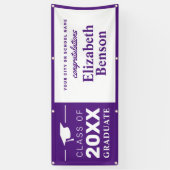 おめでとうございますカスタム卒業生の旗(紫) 横断幕 (縦)