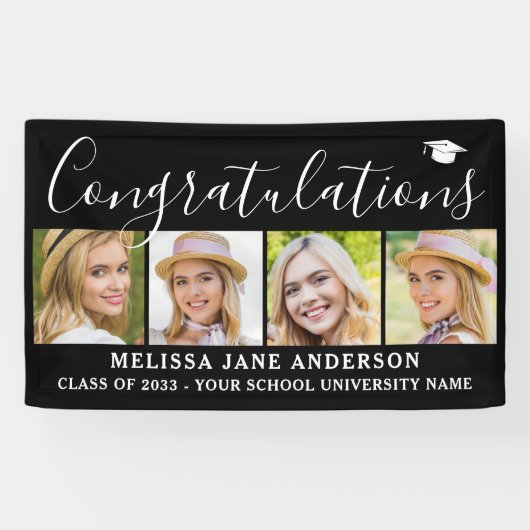 おめでとうございますカスタム卒業4写真卒業 横断幕 (横)