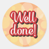 おめでとうございますクラシックラウンドステッカー ラウンドシール (正面)