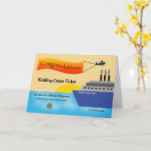 おめでとうございますクルーズ結婚船のグリーティングカード カード (黄色い花)