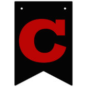 おめでとうございますグラッドスカーレットレッドオンブラック バンティングフラッグ (第2の旗)