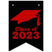 おめでとうございますグラッドスカーレットレッドオンブラック バンティングフラッグ (第1の旗)