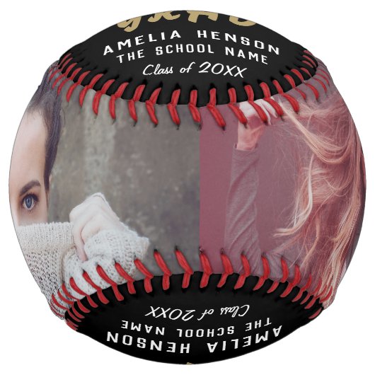 おめでとうございますグラッドブラック卒業2写真 ソフトボール (正面)