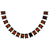 おめでとうございますグラッドブラック&オレンジ バンティングフラッグ (全)