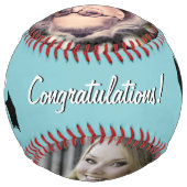 おめでとうございますグラッドミントブルー2写真卒業 ソフトボール (裏面)