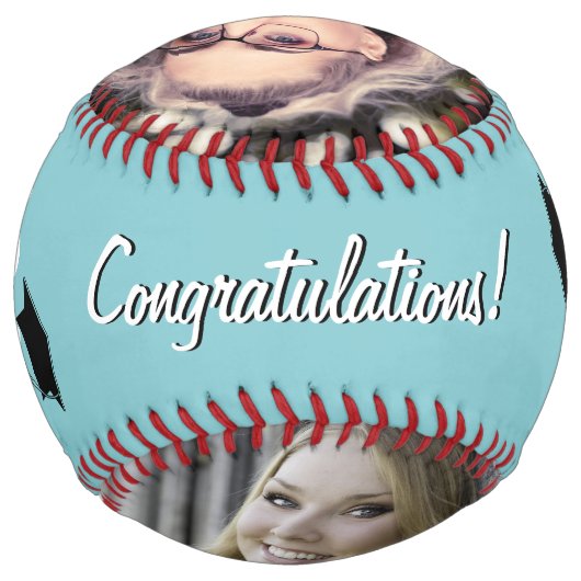 おめでとうございますグラッドミントブルー2写真卒業 ソフトボール (裏面)