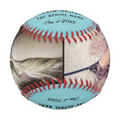 おめでとうございますグラッドミントブルー2写真卒業 野球ボール (正面)
