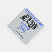 おめでとうございますグラードネームシルバーブルー スタンダードランチョンナプキン (角)