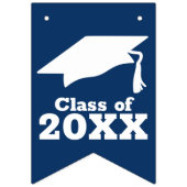 おめでとうございますグレイドネイビーブルーとホワイト バンティングフラッグ (第1の旗)