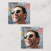 おめでとうございますグレーのオーバーレイ文字エンクロージャカード エンクロージャーカード (正面/裏面)