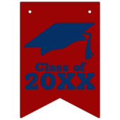 おめでとうございますグレードダークレッド&ブルー バンティングフラッグ (第1の旗)