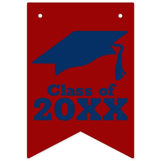 おめでとうございますグレードダークレッド&ブルー バンティングフラッグ (第1の旗)