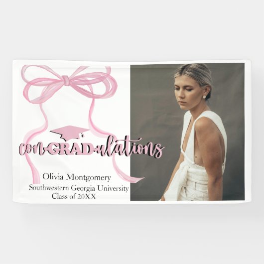 おめでとうございますコケット弓写真卒業 横断幕 (横)