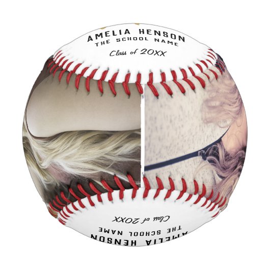 おめでとうございますゴールデン卒業2フォトバス 野球ボール (正面)