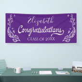 おめでとうございますシンプル卒業モダン紫 横断幕 (トレードショー)