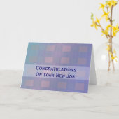 おめでとうございますジョブパステル青 カード (黄色い花)