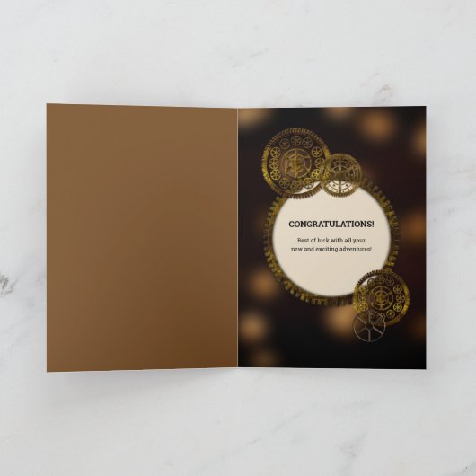 おめでとうございますスチームパンクメタルギアクロックギター カード (内部)