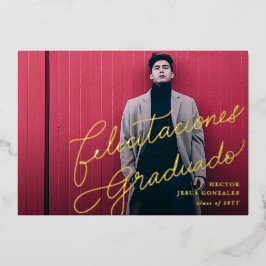 おめでとうございますスペインのグラッド写真の発表 箔招待状