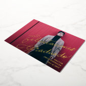 おめでとうございますスペインのグラッド写真の発表 箔招待状 (回転した状態)