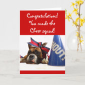 おめでとうございますチアリーダーボクサーあいさつカード カード (黄色い花)