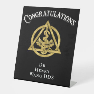 おめでとうございますドクターDMD DDS歯医者 台座サイン