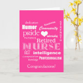 おめでとうございますナースの退職! -鮮やかピンク カード (黄色い花)