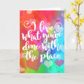 おめでとうございますニュープレイスタイポグラフィ カード (黄色い花)