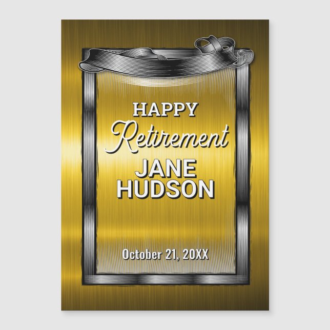 おめでとうございますハッピーリタイアメントブラック&金ゴールド (正面)