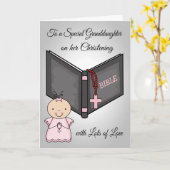 おめでとうございますバプテスマ孫娘カード カード (黄色い花)